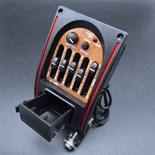 Controles de Tono de PláStico de 5 Bandas EQ Ecualizador Sintonizador Piezo Guitarra AcúStica de Registro Pre-Cableado Preamplificador Piezas de Guitarra Accesorios