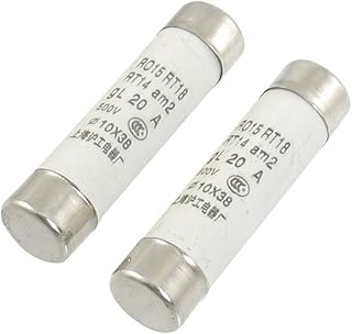 Aexit 2 Pcs Fuses AC 500V 20A Fast-blow Acting Ceramic Fuse 10mm Fuse Links x 38mm