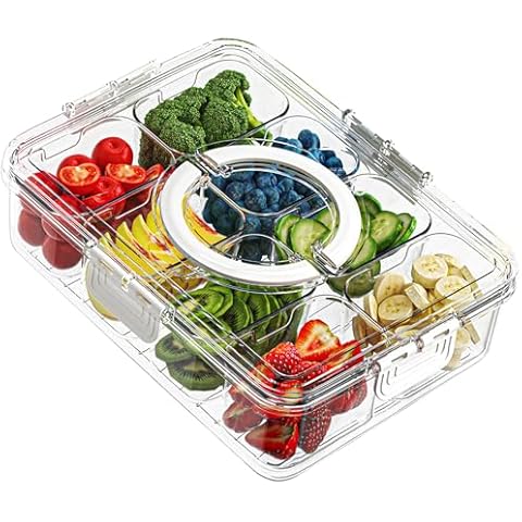USIDOM 8-Compartment Snackle Box Container Cover