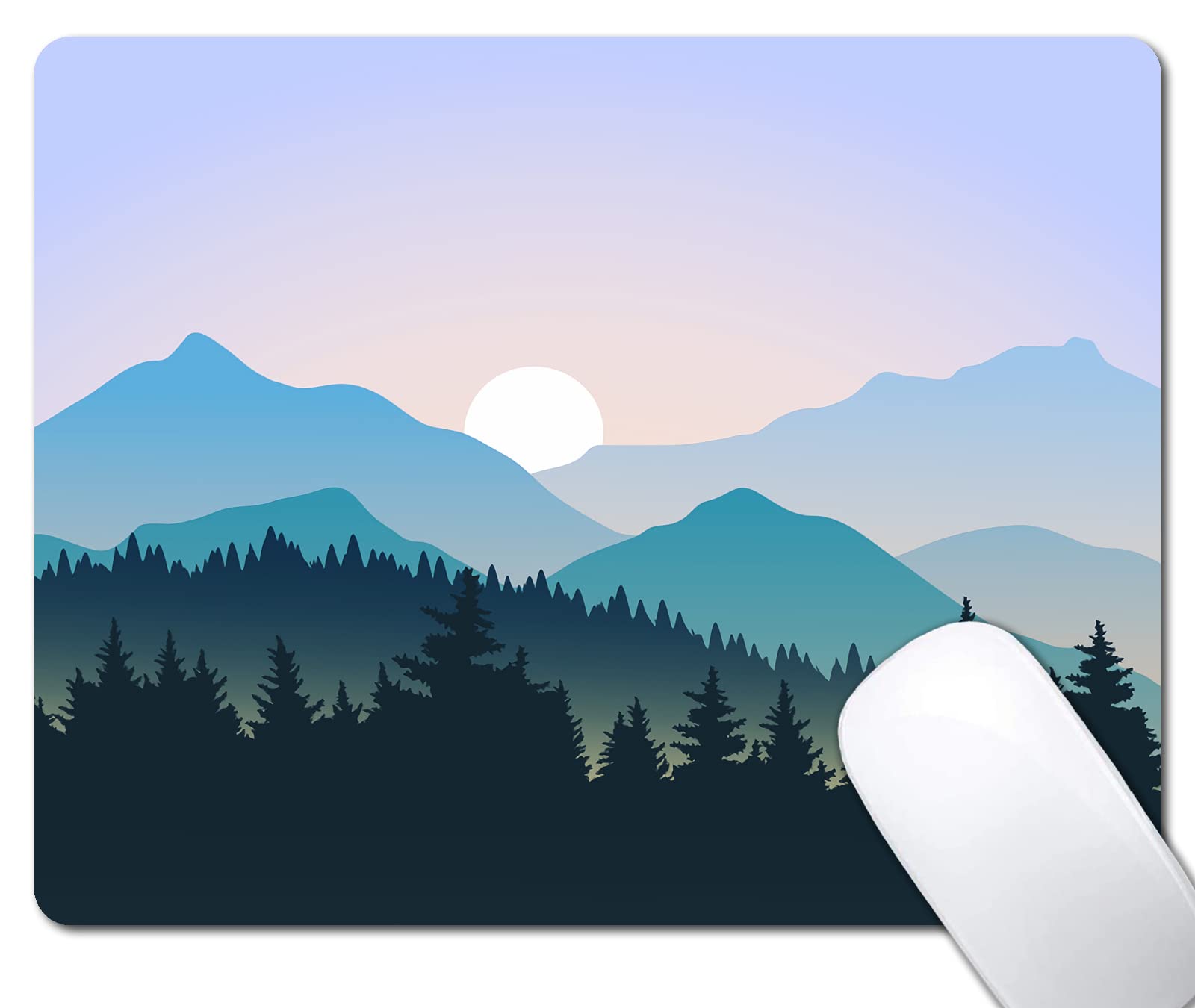 Mountain Landscape Mouse Pad, During Sunrise Mouse Pad for Design, Anti-Slip Rubber Base Wireless Mouse Pads for Laptop