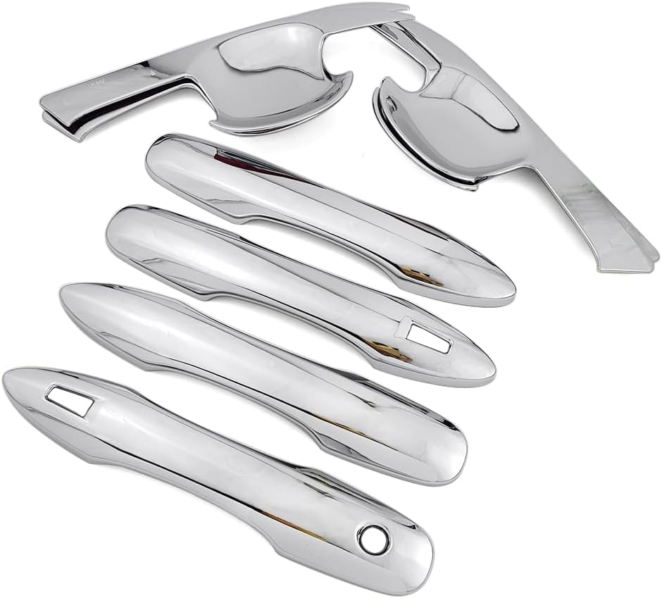 Chrome Door Handle Cover Trim and Door Bowl Cap for Toyota Corolla 2019-2025 Accessories Exterior Decor (2 Smart Enter Holes)