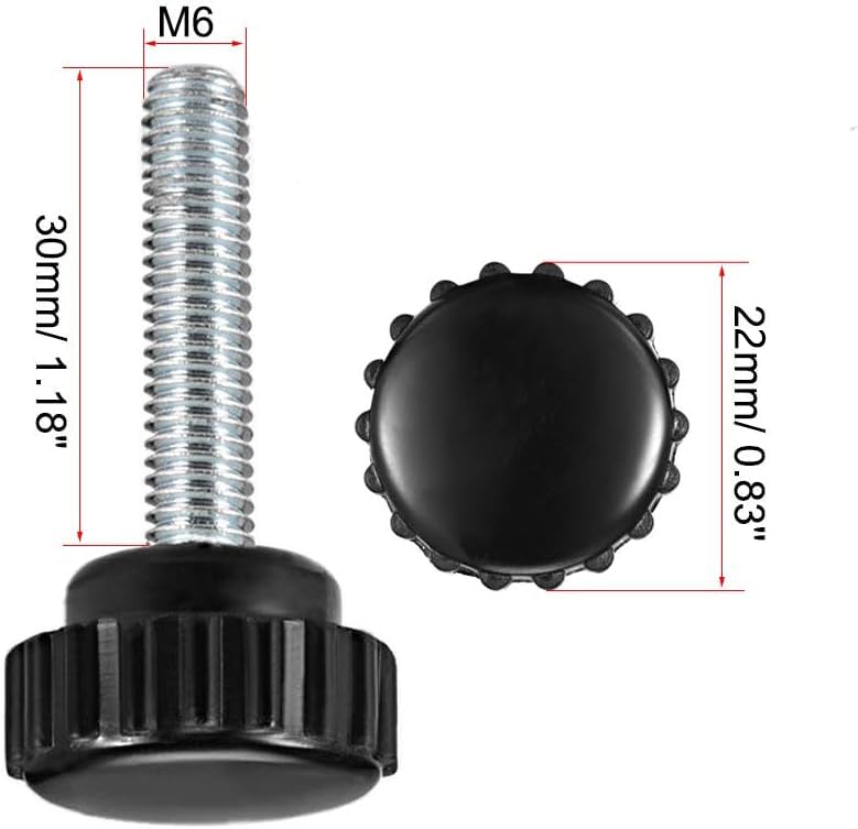 MACHSWON Knurled Clamping Knobs Saw Drill Press Lathe and Routing Jigs Packaging Machinery Printing Equipment Hand Clamping Handle Bolt Hand Knob Screw Replacement Parts M6 x 30mm 3pcs - Image 2
