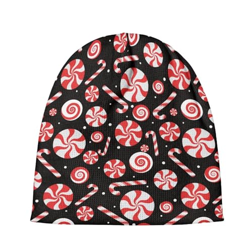 Babrukda Christmas Beanies for Girls Warm Winter Hats, Snowflake Kids Knit Beanie Cap Happy New Year Party Home Headwear2