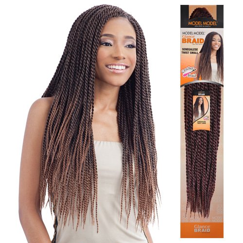 SENEGALESE TWIST SMALL (1B Off Black) - Model Model Glance Crochet Bulk Braiding Hair