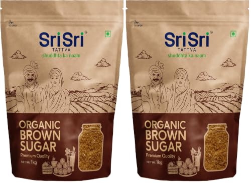 Image of Sri Sri TATTVA shuddhta ka naam Sri Sri Tattva Organic Brown Sugar - 1kg (Pack of 2) - Natural & Refined Cane Sugar - Premium Quality - Rich in Minerals