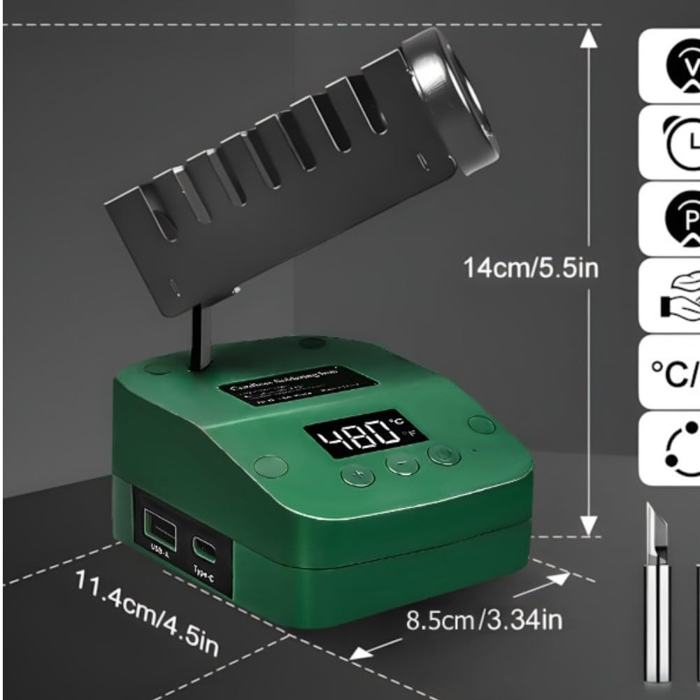 per saldatore Elettrico 18V ABS Metallo Portatile Compatto