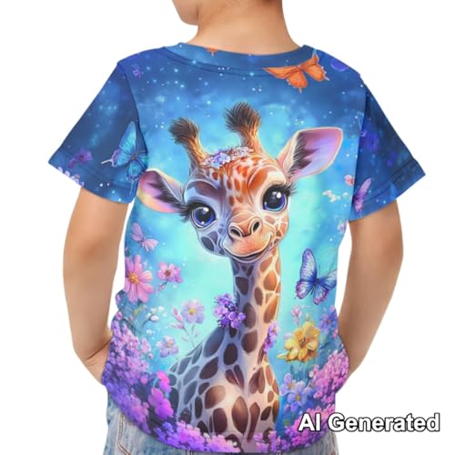 Image of Xhuibop Kids Tshirts Girls Boys 3-16 Years Summer Clothes for Teens Loose Fitting Tops