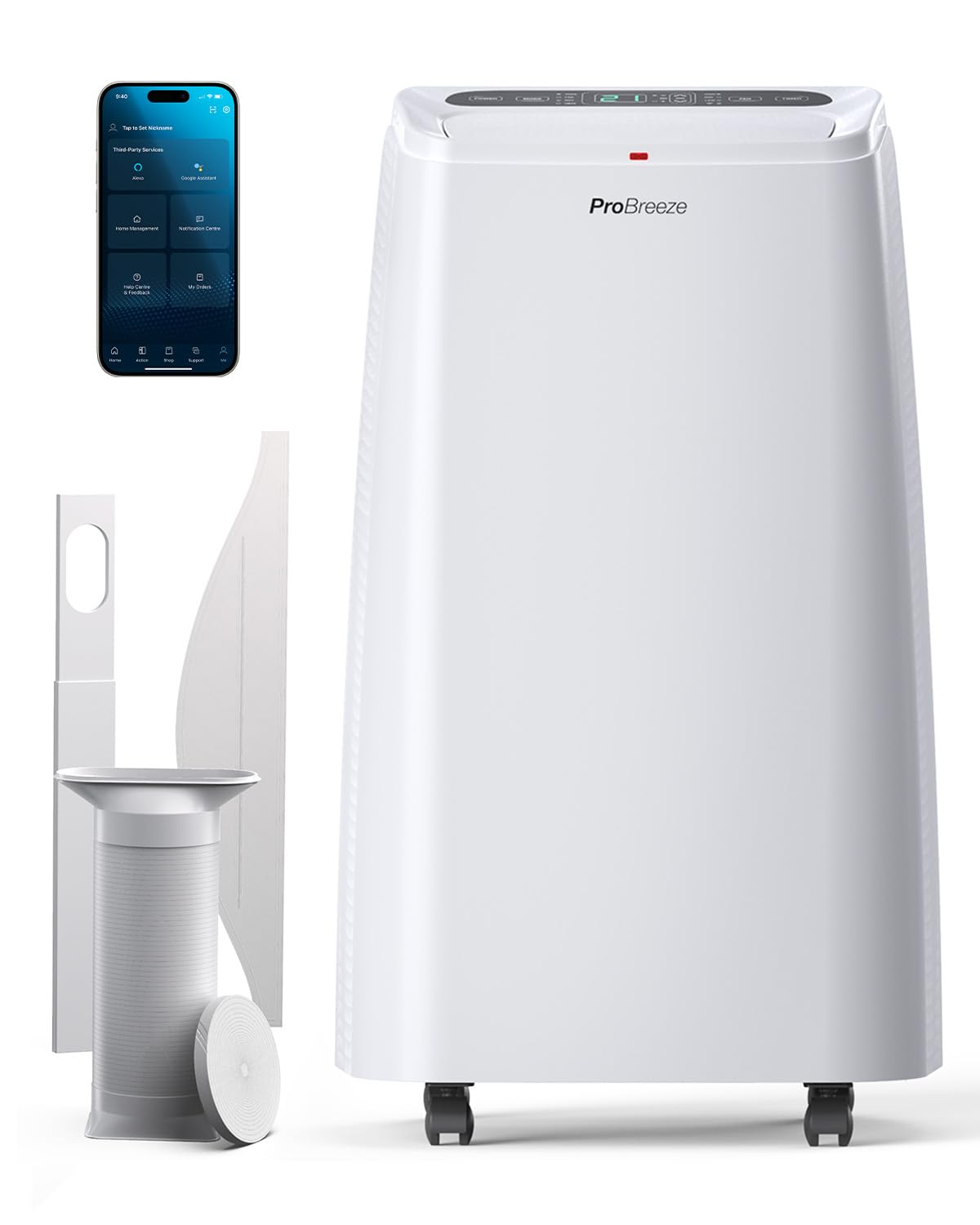 Pro Breeze 12,000 Btu Portable Air ConditionerHeater And DehumidifyingApp And Voice Control Compatible With Dual Window Kit from B&Q