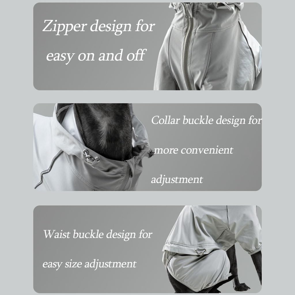 Chien Raincoat Imperméable Chiot Imperméable avec bande réfléchissante et quatre jambes, capuche et manteau assorti (Couleur : A1, Taille : S)