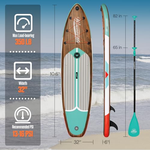 Winnovate 11'x33x6 Inflatable Stand Up Paddle Board for Adults & Youth