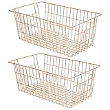 SANNO Wire Storage Basket, Farmhouse Pantre Freezer Baskets bins Metal Baskets Kitchen Storage Organizer Bin for Pantry, Shelf, Freezer, Kitchen...