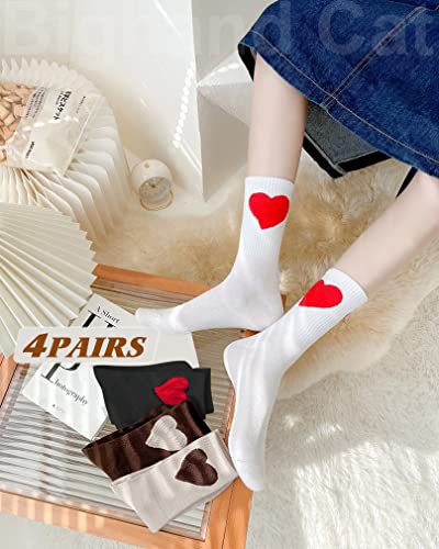 Image of IIG Women's Fashion Cute Cotton Socks Novelty Funny Above Ankle Crew Socks Holiday Gifts for Women 4 /5 Pairs