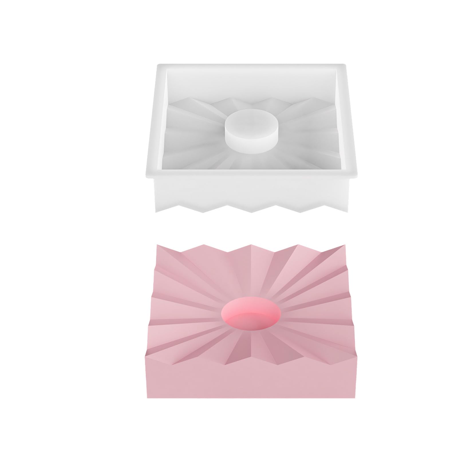 Whoasyst Tealight Holders Silicone Molds Jewelry Storage Box Mold Square Candlestick Resin Mold for Epoxy Casting Candlestick Resin