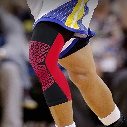 ZHAODONG Fashion Outdoor Knee Leg Breathable Anti-collision Sports Protective Gear, Size: M (Black) (Color : Red)