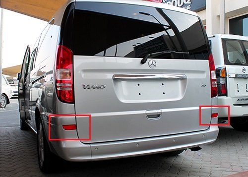 2x Red Lens paraurti posteriore riflettore LED