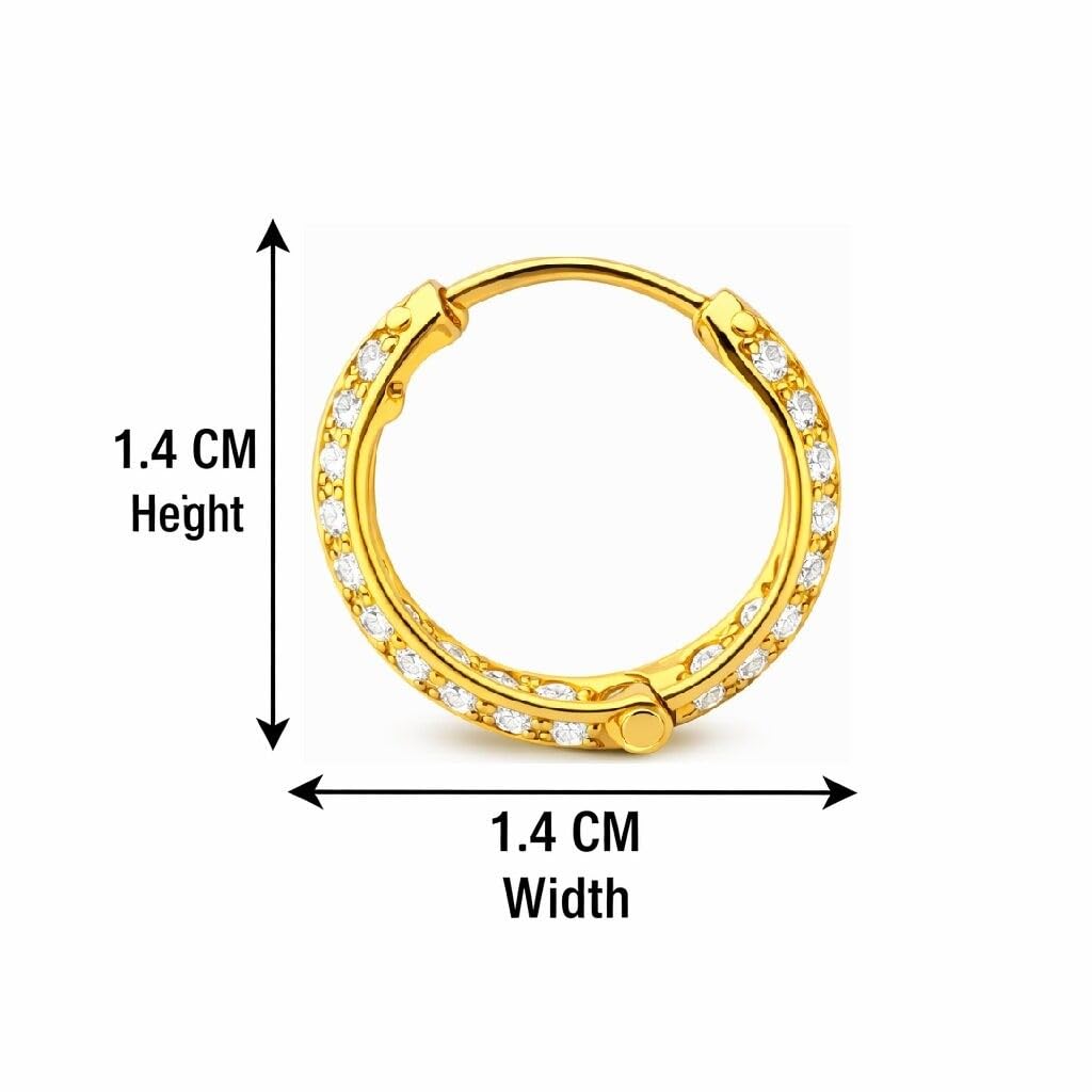 Pendientes de aro de oro amarillo fino de 18 quilates con certificado real