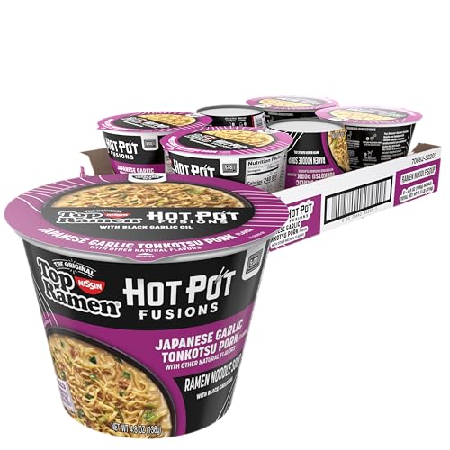 Top Ramen Hot Pot Fusions Japanese Garlic Tonkotsu Pork, 4.8 Ounce (Pack of 6)