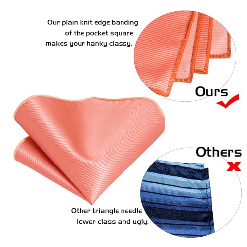 Image of 5PCS Mens Silk Designer Tie, Pocket Square, Cufflinks, Drilled Tie Ring and Lapel Pin Set for Wedding Groom Party