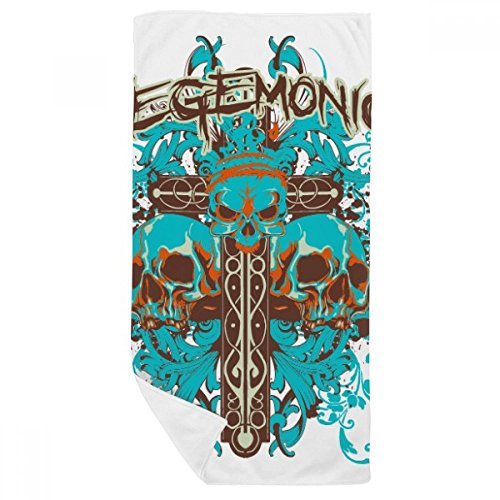 Serviette de bain crâne graffiti multicolore douce 35x70cm - 2