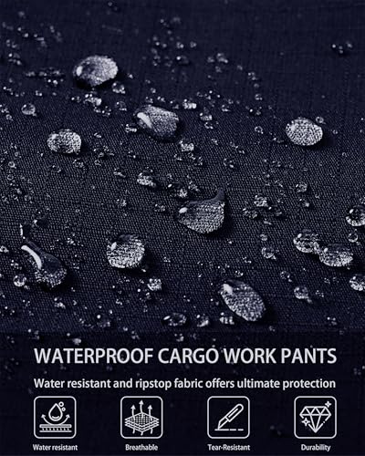 Image of CNBQDD Mens Work Pants Ripstop Waterproof Cargo Pants for Men with 7 Pockets Tactical Hiking Pants