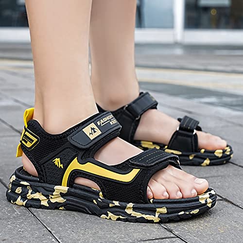 Baby Boys Girls Toddler Summer Shoes Sandals Outdoor Beach Anti-Slip Lightweight Soft Sole (Black, 13.5 Little Child)2