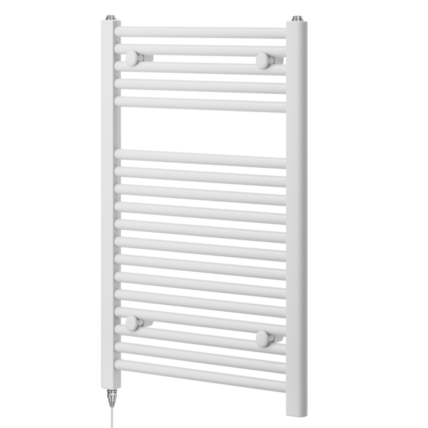 Newark White Electric Heated Towel Rail Wall Mounted Slim Ladder Design Bathroom Radiator - 770mm x 500mm