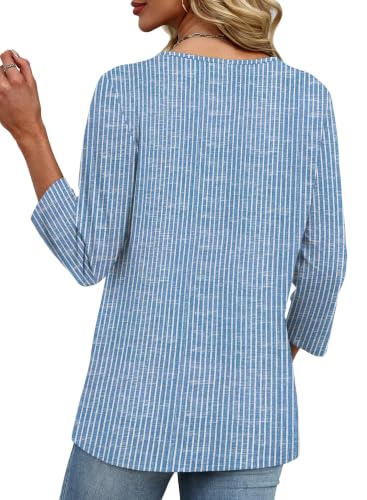 Image of XIEERDUO 3 /4 Length Sleeve Womens Tops V Neck T Shirts Summer Clothes Basic Blouses Dressy Casual 2026 Spring Outfits