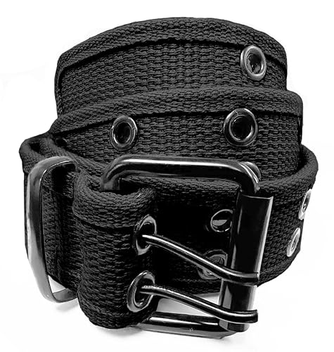 Belle Donne Unisex Double Grommet Belt, Canvas Belts for Men and