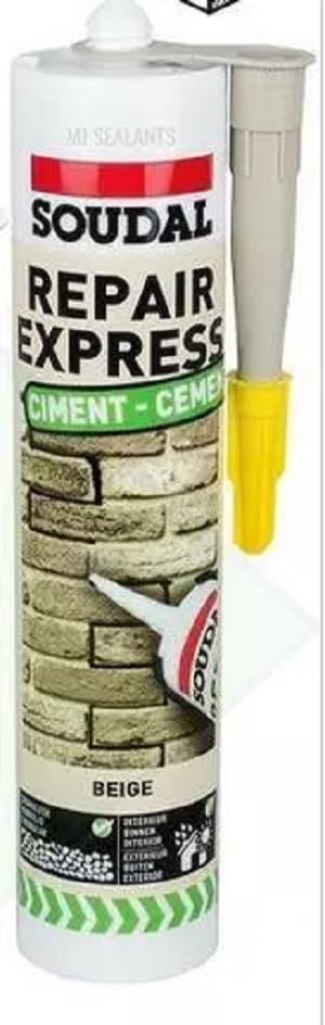 Soudal Repair Express Cement Acrylic Sealant Cartridge Tube Joint Gap and Crack 290ml DIY Masonry Concrete Masonry Concrete Stairs (Beige) โ image 1