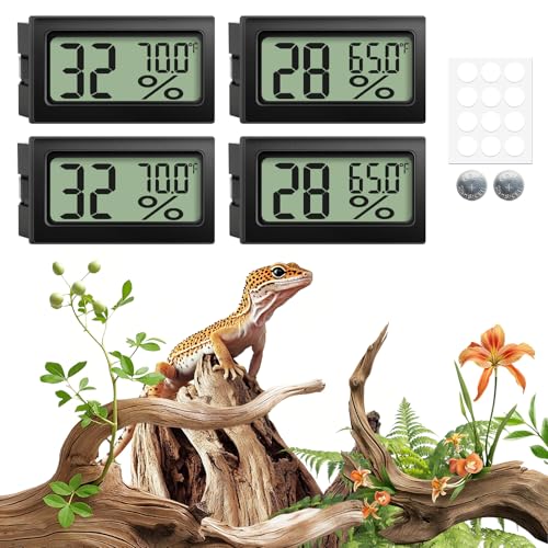 4 Pack Reptile Thermometer Hygrometer