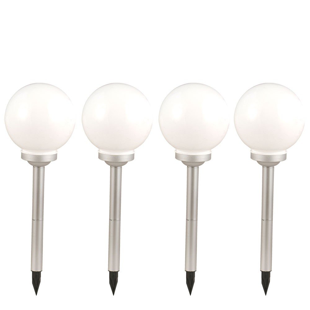etc-shop 4er Set LED Solarleuchte Gartenleuchte Außenleuchte Kugelform Beleuchtung Lampe
