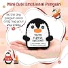 Mini Positive Crochet Penguin Birthday Gifts for Women, Funny Mothers Day Graduation Brithday Gifts for Women Men Boys Girls, Inspirational Appreciation Gifts for Adult Kid Teen Coworker Friend Decor