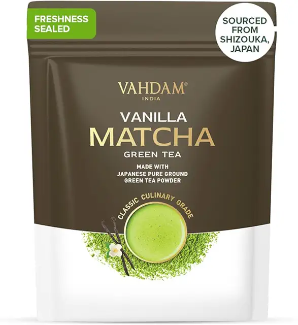 Costco Matcha Powder: VAHDAM Japanese Vanilla Green Tea (100g)