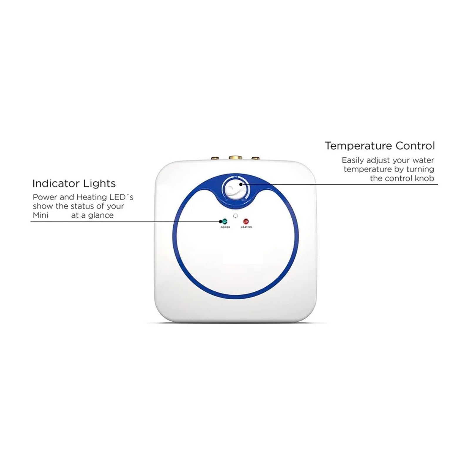 Termo Electrico, Mini Calentador De Agua Eléctrico 2.5, De Diseño Compacto Y Liviano, Se Puede Montar En La Pared O Colocar De Forma Independiente,Para cocina, baño, lavado.