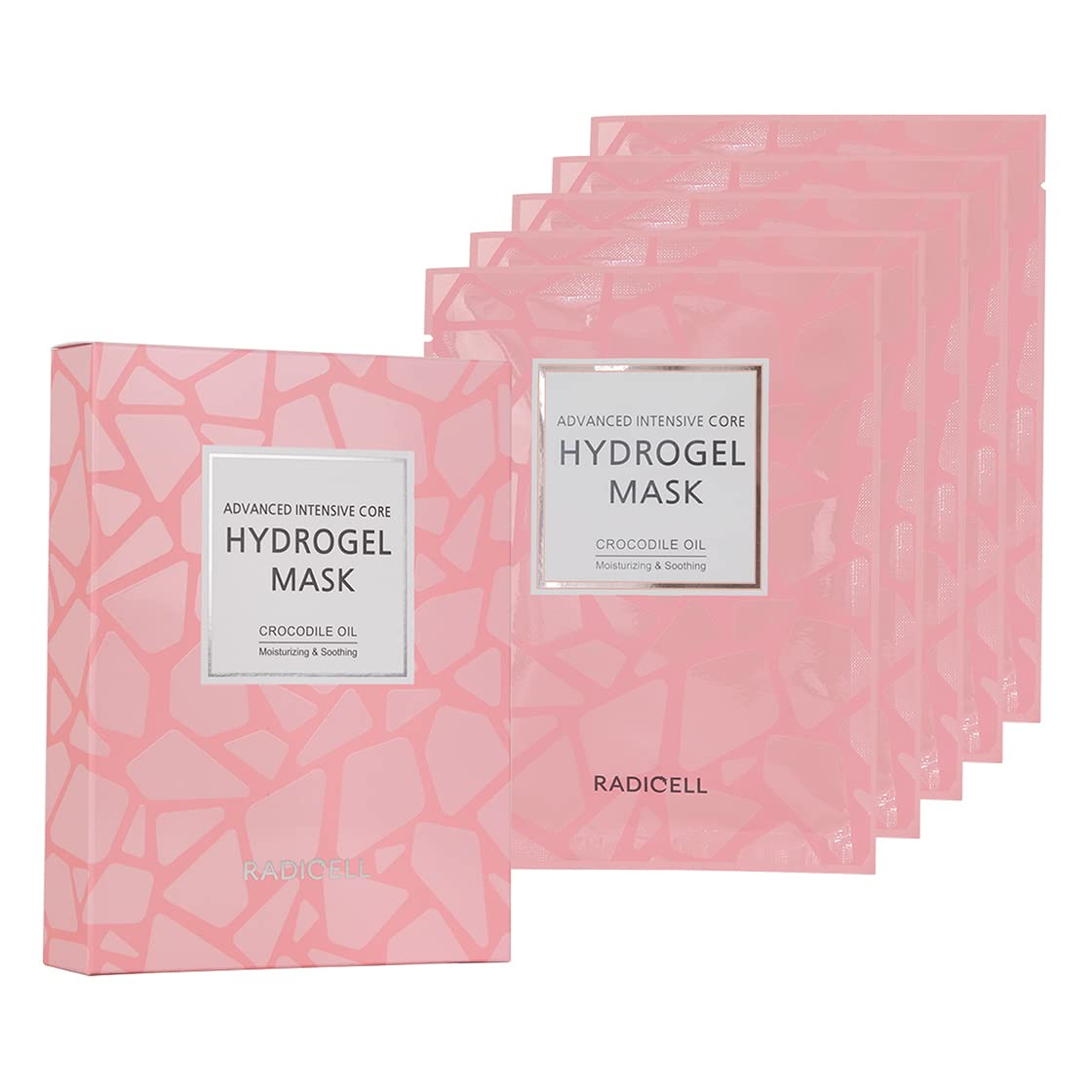 RADICELL Hydrating Face Mask Sheets for Dry Skin 5 Pack Moisturizing Facial Masks with Ethical Crocodile Oil & Collagen, Gel Therapy DIY Skincare Mask Set of 5 Anti-Aging Jelly Face Masks for Women