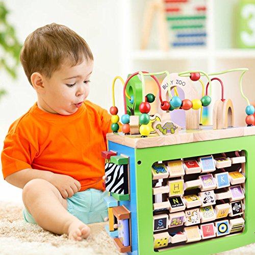 busy zoo wooden activity cube