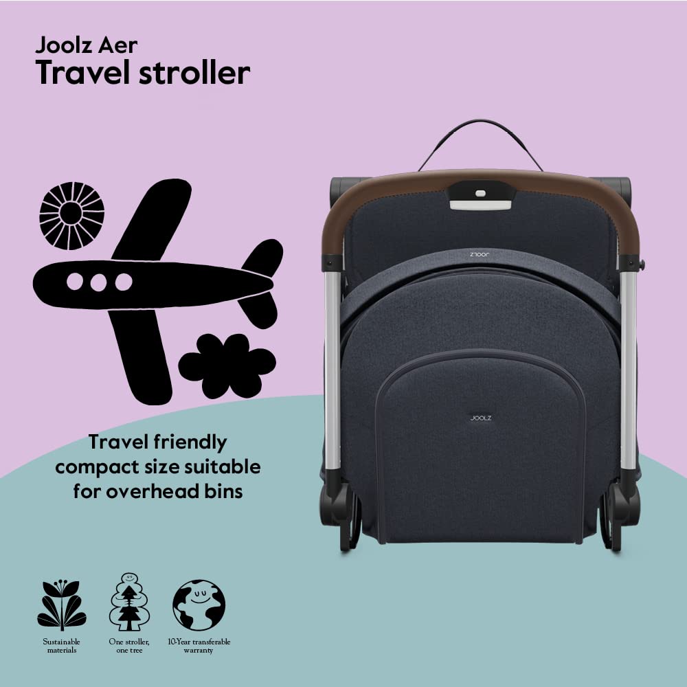 Joolz AER Baby Stroller, Lightweight and Compact for Travel, 6 Months to 50 lbs, Elegant Blue Baby Products