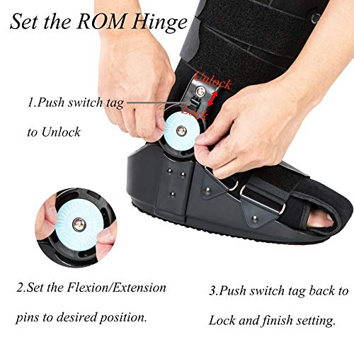 Medibot Adjustable ROM Air Cam Walking Boot for Broken Fracture Ankle Sprain Relief Size M - Thumbnail 7