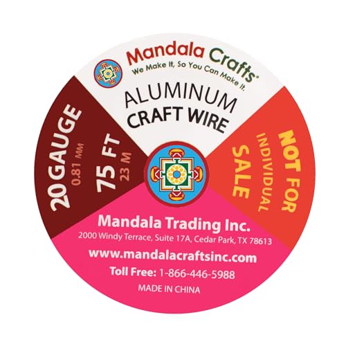 Image of Mandala Crafts 20 GA Gray Copper Red Assorted Anodized Aluminum Craft Wire | 450 FT, Colored, Flexible, Bendable for Bonsai Armature Sculpting Wire Wrapping Jewelry Making, Weather & Tarnish Resistant