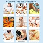KIBBIDEA Kids Safe Knife Set for Real Cooking 4pcs, Rounded Design Won't Cut Skin, Stainless Steel Toddler Friendly Knife Set, Child Kitchen Knives for Cutting Fruits, Vegetable and Cake, Gift for Boys & Girls