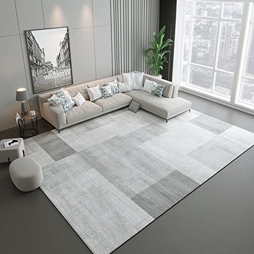 Tapis shaggy facile à nettoyer pour salon et cuisine à motif moderne
