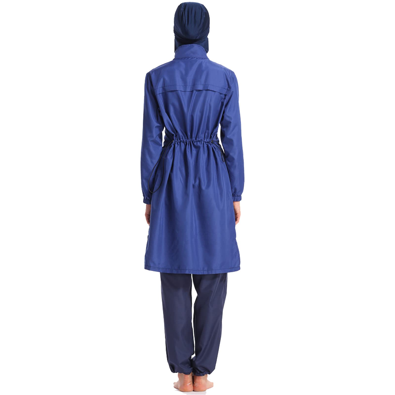 Traje de baño musulmán para Mujer Conjunto de 3 Piezas Traje de baño Deportivo islámico Ropa de Playa Burkini de Cubierta Completa con Gorro de natación