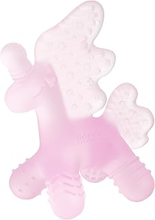 HECCEI Beißring Baby, Silikon Beißspielzeug Zahnungshilfe BPA-frei Greifling Beissring für Babys Kauspielzeug Teething Toys ab 3 Monaten+ Mädchen Junge Geschenk (Rosé Glimmer)