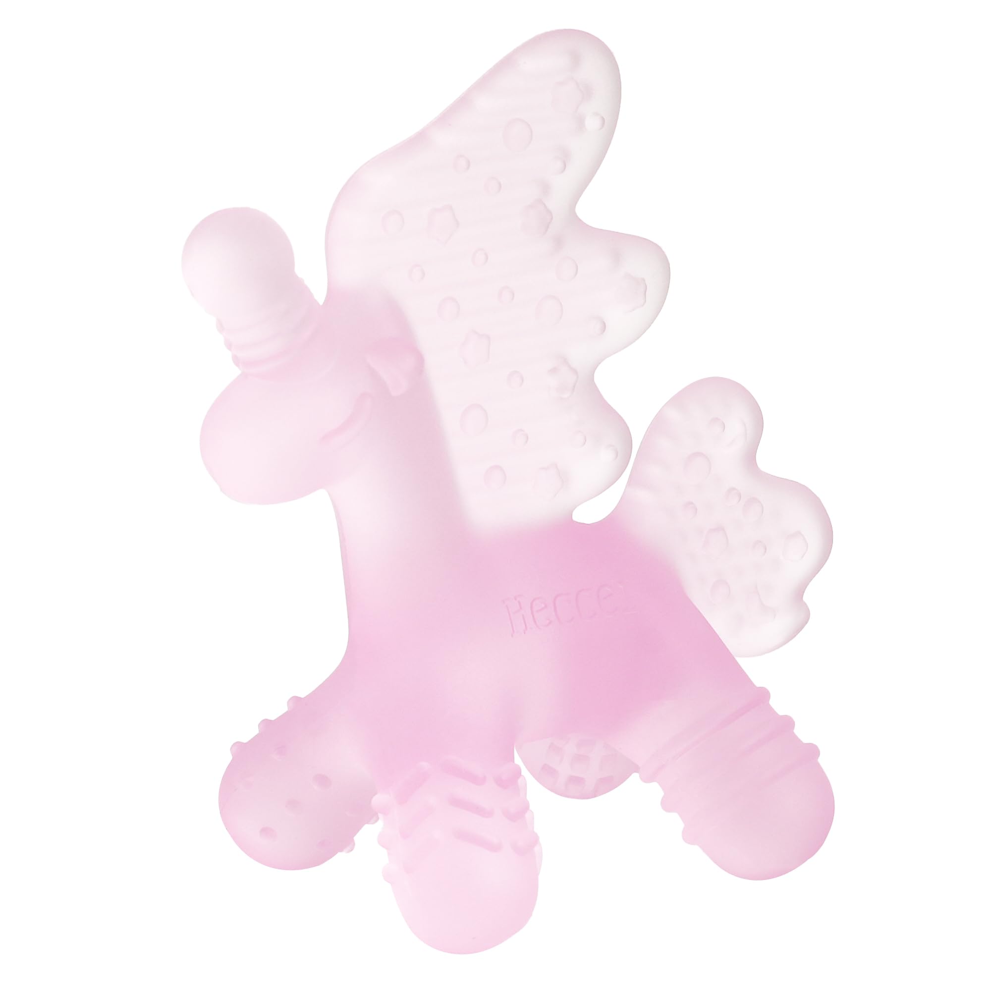 HECCEI Beißring Baby, Silikon Beißspielzeug Zahnungshilfe BPA-frei Greifling Beissring für Babys Kauspielzeug Teething Toys ab 3 Monaten+ Mädchen Junge Geschenk (Rosé Glimmer)