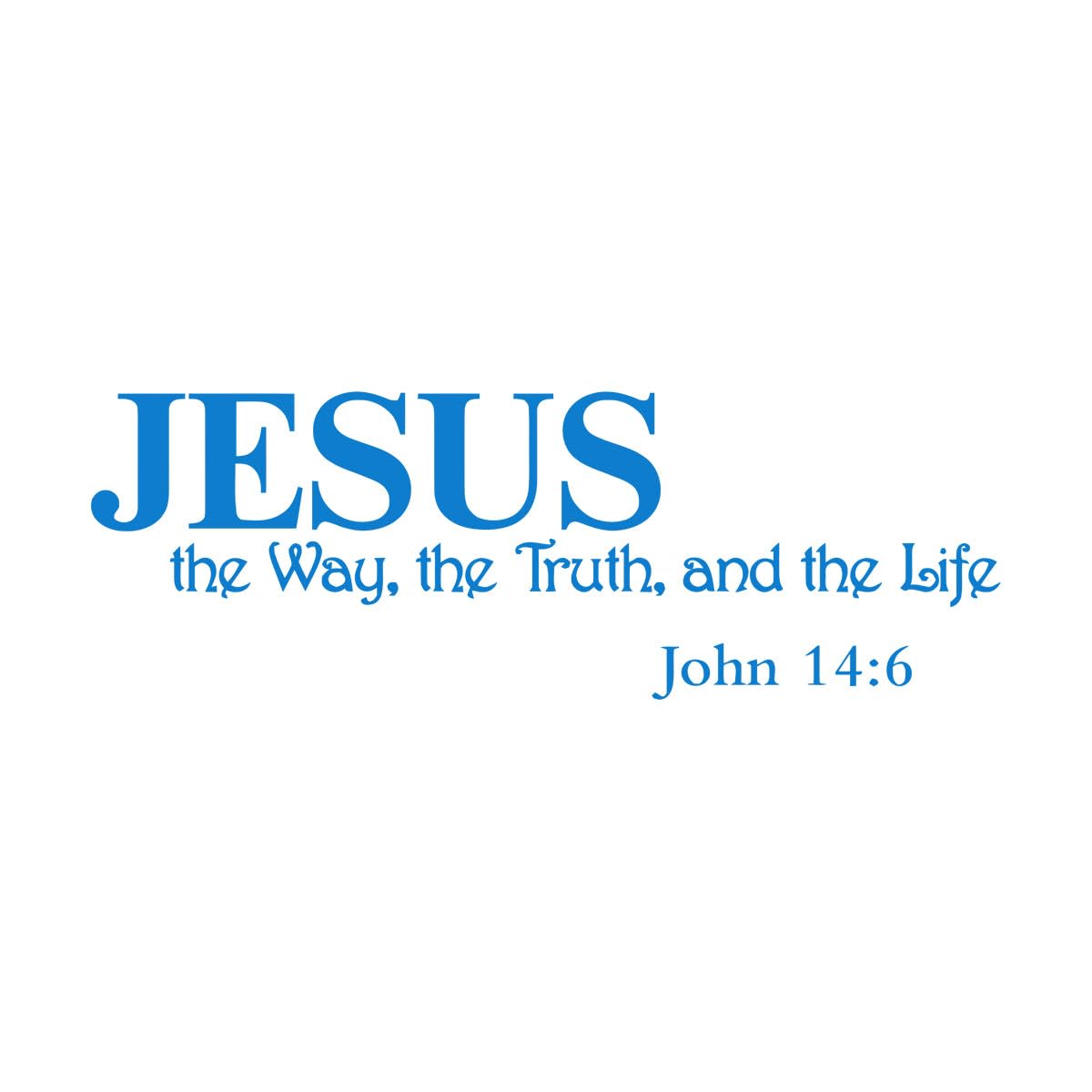 Lzhouting Wall Stickers 1396 Jesus The Way The Truth And The Life John 14:6 Wall Sticker Christian Bible Verse Inspirational Quote Wall Decal Large - 41X120cm