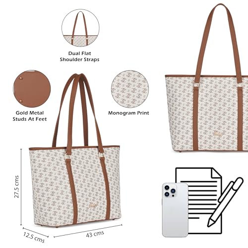 Image of Lavie Women's Mono LL Meryl Tote Bag for Women | Tote Handbag for Work | Ladies purse | Stylish Shoulder Bag | Gift for Women