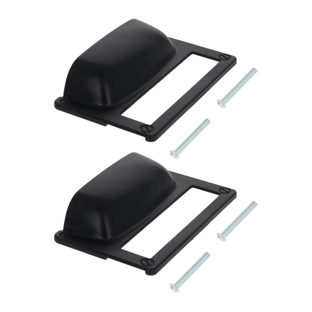 MroMax 2Pcs Zinc Alloy Label Holder Cup Pull Handles 3.19" Length x 2.05" Width Modern Label Frame Shell Pull Handles Hardware for Dresser Kitchen