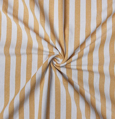 Image of AIRWILL, 200GSM Handloom Cotton Double Bedsheet with 2 Pillow Covers (Candy Stripe Yellow)
