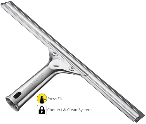 Miniatura 3 de Unger Professional Stainless Steel Heavy-Duty Window and Glass Squeegee, 12" & Professional Cut-to-Size Replacement Rubber Squeegee Blade, 18"