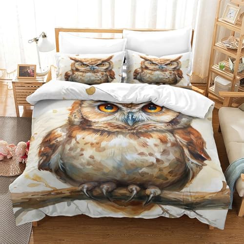 Housse de couette microfibre à fermeture éclair Chouette Cool 3 pièces